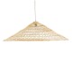 GloboStar® KAIA 02348 Boho Κρεμαστό Φωτιστικό Καμπάνα Μονόφωτο 1 x E27 IP20 Μπεζ Ξύλο - Μ100 x Π100 x Υ30cm