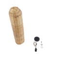 GloboStar® WAIKIKI 02349 Boho Κρεμαστό Φωτιστικό Οροφής Μονόφωτο 1 x E27 AC220-240V IP20 - Φ20 x Υ80cm - Μπεζ Ξύλινο Μπαμπού Καμπάνα