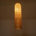 GloboStar® WAIKIKI 02349 Boho Κρεμαστό Φωτιστικό Οροφής Μονόφωτο 1 x E27 AC220-240V IP20 - Φ20 x Υ80cm - Μπεζ Ξύλινο Μπαμπού Καμπάνα