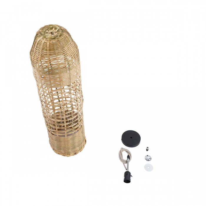 GloboStar® WAIKIKI 02350 Boho Κρεμαστό Φωτιστικό Πλέγμα Μονόφωτο 1 x E27 IP20 Μπεζ Ξύλο - Μ20 x Π20 x Υ80cm GloboStar® WAIKIKI 02350 Boho Κρεμαστό Φωτιστικό Πλέγμα Μονόφωτο 1 x E27 IP20 Μπεζ Ξύλο - Μ20 x Π20 x Υ80cm