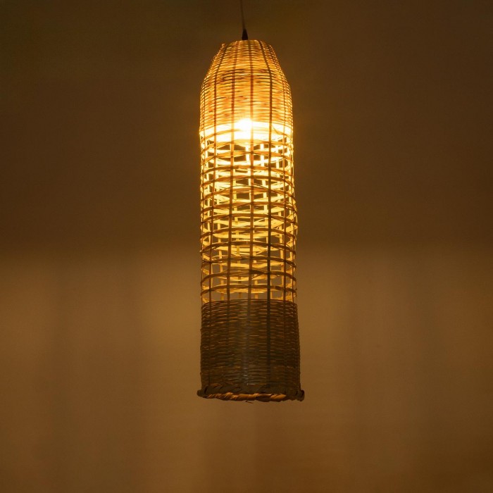 GloboStar® WAIKIKI 02350 Boho Κρεμαστό Φωτιστικό Πλέγμα Μονόφωτο 1 x E27 IP20 Μπεζ Ξύλο - Μ20 x Π20 x Υ80cm GloboStar® WAIKIKI 02350 Boho Κρεμαστό Φωτιστικό Πλέγμα Μονόφωτο 1 x E27 IP20 Μπεζ Ξύλο - Μ20 x Π20 x Υ80cm