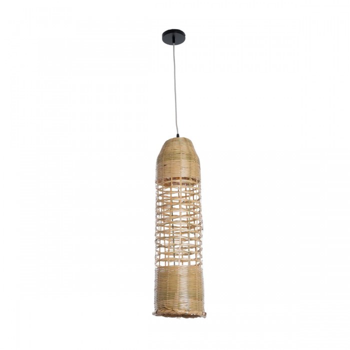 GloboStar® WAIKIKI 02350 Boho Κρεμαστό Φωτιστικό Πλέγμα Μονόφωτο 1 x E27 IP20 Μπεζ Ξύλο - Μ20 x Π20 x Υ80cm GloboStar® WAIKIKI 02350 Boho Κρεμαστό Φωτιστικό Πλέγμα Μονόφωτο 1 x E27 IP20 Μπεζ Ξύλο - Μ20 x Π20 x Υ80cm
