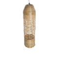 GloboStar® WAIKIKI 02350 Boho Κρεμαστό Φωτιστικό Πλέγμα Μονόφωτο 1 x E27 IP20 Μπεζ Ξύλο - Μ20 x Π20 x Υ80cm