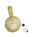 GloboStar® KENTUCKY 02357 Vintage Κρεμαστό Φωτιστικό Οροφής Μονόφωτο 1 x E27 AC220-240V IP20 - Φ60 x Υ90cm - Χρυσό Μεταλλικό Πλέγμα