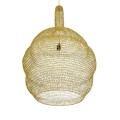 GloboStar® KENTUCKY 02357 Vintage Κρεμαστό Φωτιστικό Οροφής Μονόφωτο 1 x E27 AC220-240V IP20 - Φ60 x Υ90cm - Χρυσό Μεταλλικό Πλέγμα