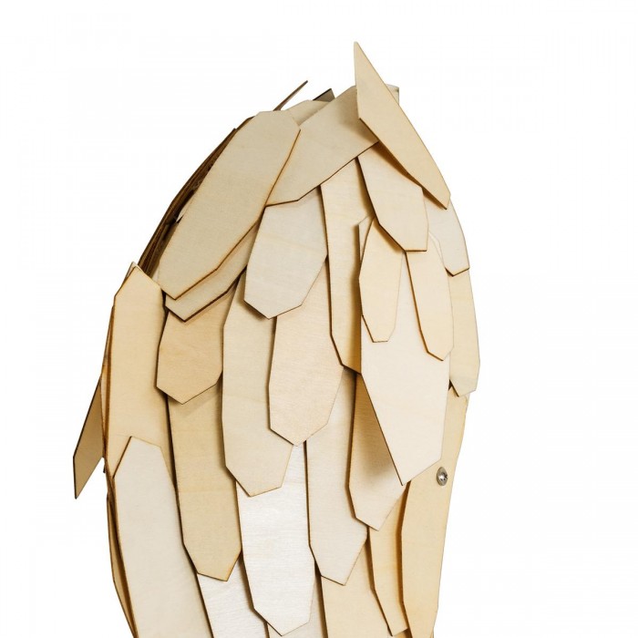 GloboStar® GOURAMI 02358 Boho Φωτιστικό Τοίχου - Απλίκα Μονόφωτο 1 x E27 AC220-240V IP20 - Μ64 x Π21 x Υ16cm - Μπεζ Λεπτό Φύλλο Ξύλου Πλέγμα