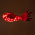 GLOBOSTAR® GOURAMI 02360 Μοντέρνο Κρεμαστό Φωτιστικό Οροφής με Ντουί 1 x E27 AC 220-240V IP20 - Κόκκινο - Μ70 x Π40 x Υ27cm