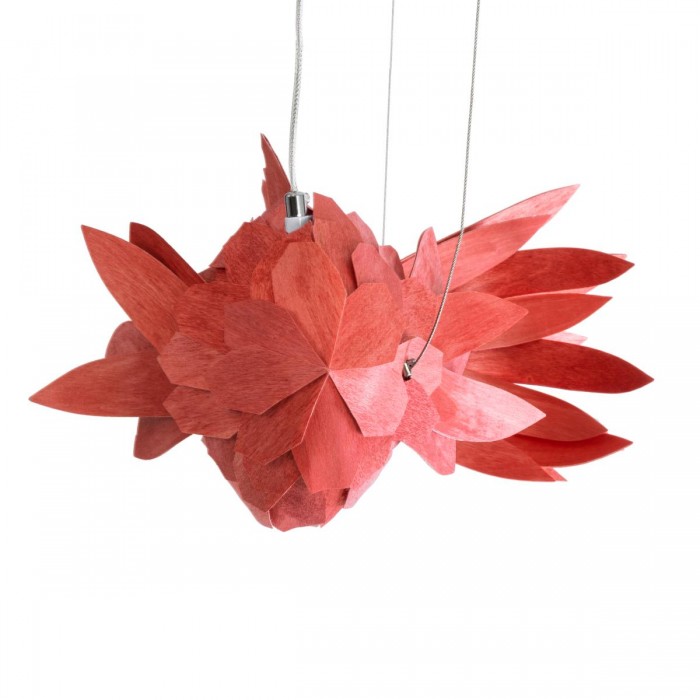 GLOBOSTAR® GOURAMI 02360 Μοντέρνο Κρεμαστό Φωτιστικό Οροφής με Ντουί 1 x E27 AC 220-240V IP20 - Κόκκινο - Μ70 x Π40 x Υ27cm