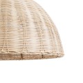 GloboStar® MONTANA 02378 Boho Κρεμαστό Φωτιστικό Οροφής Μονόφωτο 1 x E27 AC220-240V IP20 - Φ50 x Υ25cm - Μπεζ Μπαμπού Πλέγμα Καμπάνα