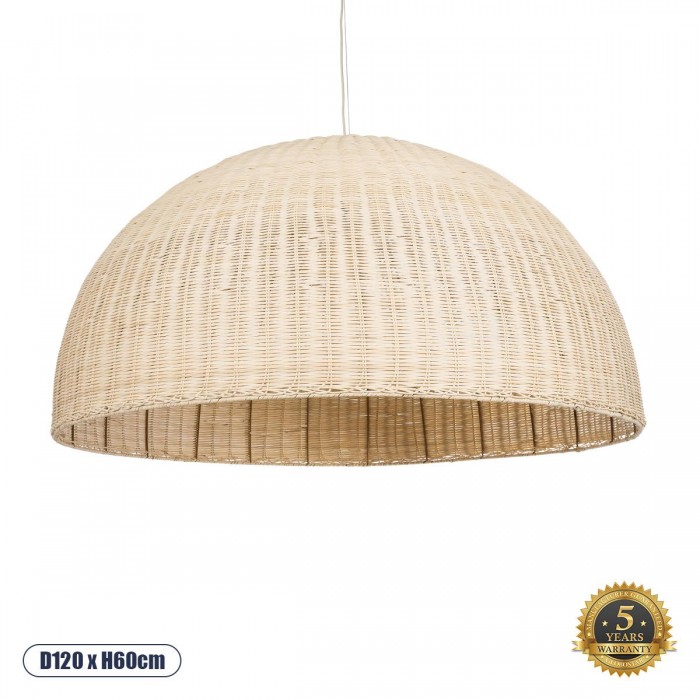 GloboStar® MONTANA 02380 Boho Κρεμαστό Φωτιστικό Οροφής Μονόφωτο 1 x E27 AC220-240V IP20 - Φ120 x Υ60cm - Μπεζ Μπαμπού Πλέγμα Καμπάνα GloboStar® MONTANA 02380 Boho Κρεμαστό Φωτιστικό Οροφής Μονόφωτο 1 x E27 AC220-240V IP20 - Φ120 x Υ60cm - Μπεζ Μπαμπού Πλέγμα Καμπάνα