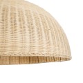 GloboStar® MONTANA 02380 Boho Κρεμαστό Φωτιστικό Οροφής Μονόφωτο 1 x E27 AC220-240V IP20 - Φ120 x Υ60cm - Μπεζ Μπαμπού Πλέγμα Καμπάνα