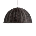 GloboStar® MONTANA 02381 Boho Κρεμαστό Φωτιστικό Καμπάνα Μονόφωτο 1 x E27 IP20 Καφέ Ξύλο - Μ50 x Π50 x Υ25cm