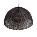 GloboStar® MONTANA 02381 Boho Κρεμαστό Φωτιστικό Καμπάνα Μονόφωτο 1 x E27 IP20 Καφέ Ξύλο - Μ50 x Π50 x Υ25cm