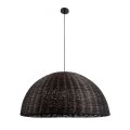 GloboStar® MONTANA 02382 Boho Κρεμαστό Φωτιστικό Καμπάνα Μονόφωτο 1 x E27 IP20 Καφέ Ξύλο - Μ80 x Π80 x Υ40cm