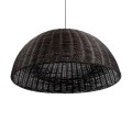 GloboStar® MONTANA 02382 Boho Κρεμαστό Φωτιστικό Καμπάνα Μονόφωτο 1 x E27 IP20 Καφέ Ξύλο - Μ80 x Π80 x Υ40cm