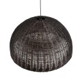 GloboStar® MONTANA 02382 Boho Κρεμαστό Φωτιστικό Καμπάνα Μονόφωτο 1 x E27 IP20 Καφέ Ξύλο - Μ80 x Π80 x Υ40cm