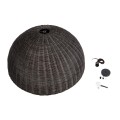 GloboStar® MONTANA 02382 Boho Κρεμαστό Φωτιστικό Καμπάνα Μονόφωτο 1 x E27 IP20 Καφέ Ξύλο - Μ80 x Π80 x Υ40cm