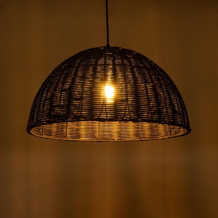 GloboStar® MONTANA 02383 Boho Κρεμαστό Φωτιστικό Οροφής Μονόφωτο 1 x E27 AC220-240V IP20 - Φ50 x Υ25cm - Μαύρο Μπαμπού Πλέγμα Καμπάνα GloboStar® MONTANA 02383 Boho Κρεμαστό Φωτιστικό Οροφής Μονόφωτο 1 x E27 AC220-240V IP20 - Φ50 x Υ25cm - Μαύρο Μπαμπού Πλέγμα Καμπάνα