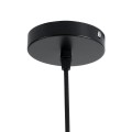 GloboStar® MONTANA 02384 Boho Κρεμαστό Φωτιστικό Οροφής Μονόφωτο 1 x E27 AC220-240V IP20 - Φ80 x Υ40cm - Μαύρο Μπαμπού Πλέγμα Καμπάνα