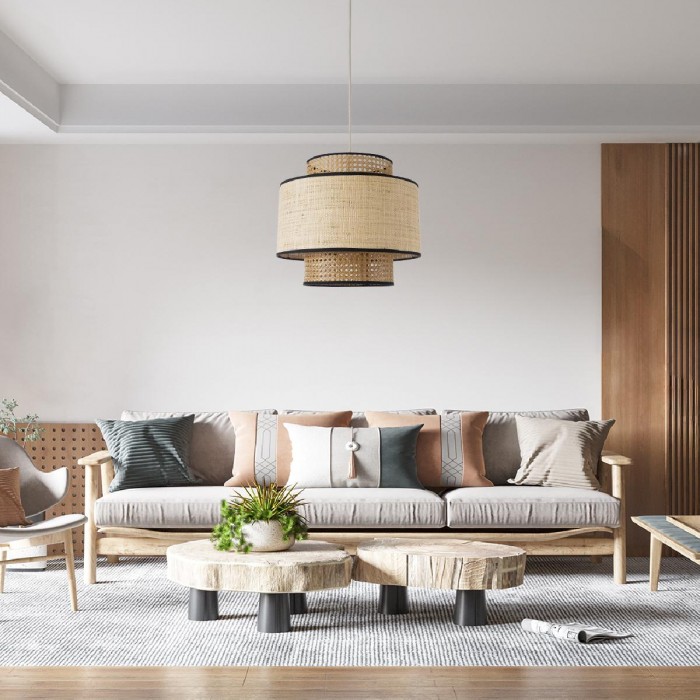 GloboStar® BRAVADO 02386 Boho Κρεμαστό Φωτιστικό Οροφής Μονόφωτο 1 x E27 AC220-240V IP20 - Φ40 x Υ35cm - Καφέ με Μπεζ Μπαμπού Πλέγμα GloboStar® BRAVADO 02386 Boho Κρεμαστό Φωτιστικό Οροφής Μονόφωτο 1 x E27 AC220-240V IP20 - Φ40 x Υ35cm - Καφέ με Μπεζ Μπαμπού Πλέγμα