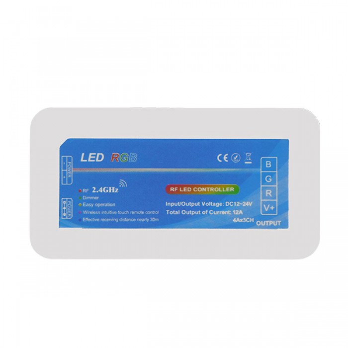 Ασύρματος LED RGB Controller με Χειριστήριο Τοίχου Αφής 2.4G RF 12v (576w) - 24v (1152w) DC για Τέσσερα Group GloboStar 04054 Ασύρματος LED RGB Controller με Χειριστήριο Τοίχου Αφής 2.4G RF 12v (576w) - 24v (1152w) DC για Τέσσερα Group GloboStar 04054
