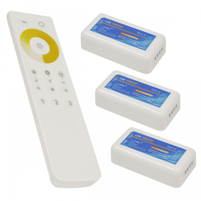 Ασύρματο LED Dimmer με Χειριστήριο Αφής 2.4G RF CCT 2 Χρωμάτων για Τρια Groups 12v (432w) - 24v (864w) DC GloboStar 04340 Ασύρματο LED Dimmer με Χειριστήριο Αφής 2.4G RF CCT 2 Χρωμάτων για Τρια Groups 12v (432w) - 24v (864w) DC GloboStar 04340