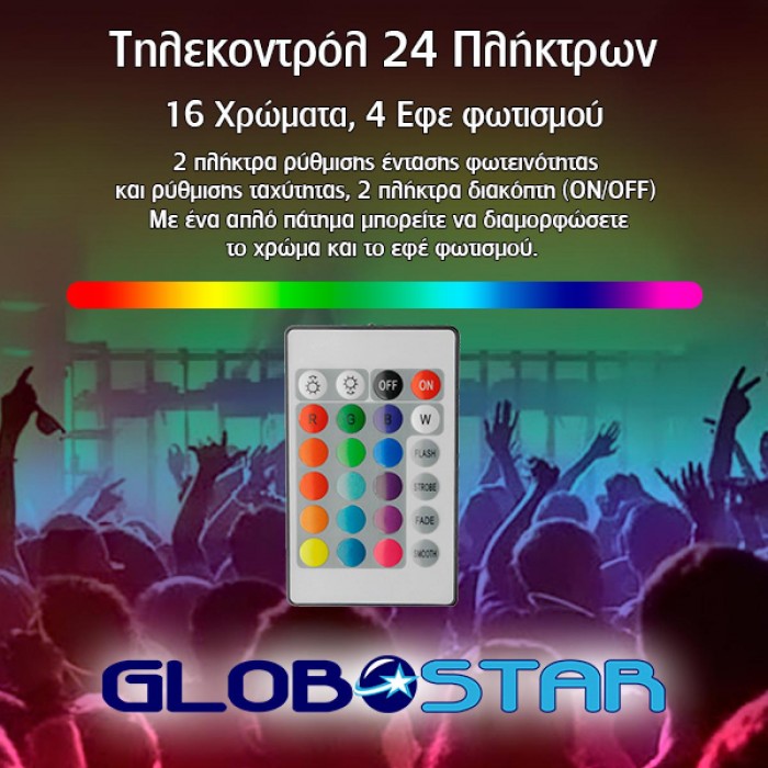 Πλήρες Κιτ Κρυφού Φωτισμού RGB με USB για Τηλεοράσεις και Τηλεχειριστήριο GloboStar 06006 Πλήρες Κιτ Κρυφού Φωτισμού RGB με USB για Τηλεοράσεις και Τηλεχειριστήριο GloboStar 06006