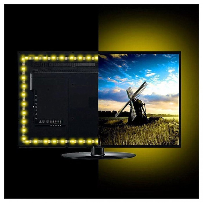 Πλήρες Κιτ Κρυφού Φωτισμού Θερμό Λευκό με USB για Τηλεοράσεις GloboStar 06007 Πλήρες Κιτ Κρυφού Φωτισμού Θερμό Λευκό με USB για Τηλεοράσεις GloboStar 06007