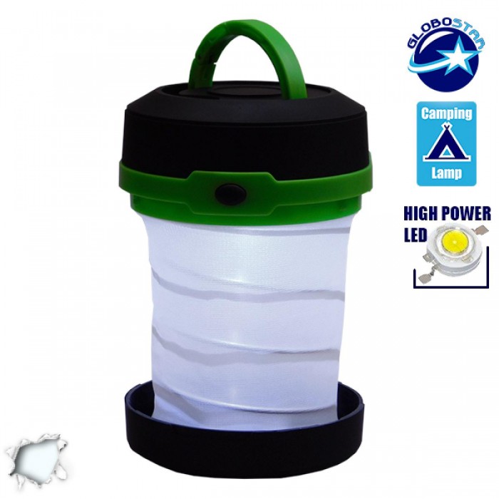 Mini Πτυσσόμενο Φανάρι LED Κάμπινγκ 1 Watt GloboStar 07008 Mini Πτυσσόμενο Φανάρι LED Κάμπινγκ 1 Watt GloboStar 07008
