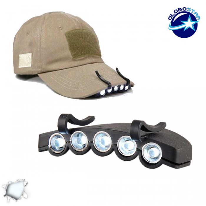 Φορητός Φακός Καπέλου με 5 LED Υψηλής Φωτεινότητας GloboStar 07022 Φορητός Φακός Καπέλου με 5 LED Υψηλής Φωτεινότητας GloboStar 07022