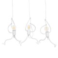 GloboStar® FIGURE 10000981 Μοντέρνο Κρεμαστό Παιδικό Φωτιστικό Οροφής Τρίφωτο 3 x E27 Λευκό Μεταλλικό Φιγούρα Μ70 x Π10 x Υ105cm