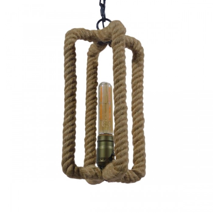 GloboStar® ELDORA 10001014 Vintage Industrial Κρεμαστό Φωτιστικό Οροφής Μονόφωτο 1 x E27 Μαύρο Μεταλλικό με Μπεζ Σχοινί Φ13 x Y30cm GloboStar® ELDORA 10001014 Vintage Industrial Κρεμαστό Φωτιστικό Οροφής Μονόφωτο 1 x E27 Μαύρο Μεταλλικό με Μπεζ Σχοινί Φ13 x Y30cm