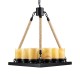 GloboStar® DOME 10001021 Vintage Κρεμαστό Φωτιστικό Οροφής Πολύφωτο 9 x E27 Μαύρο Μεταλλικό με Όνυχα Πολυέλαιος με Μπεζ Σχοινί Μ68 x Π60 x Υ50cm GloboStar® DOME 10001021 Vintage Κρεμαστό Φωτιστικό Οροφής Πολύφωτο 9 x E27 Μαύρο Μεταλλικό με Όνυχα Πολυέλαιος με Μπεζ Σχοινί Μ68 x Π60 x Υ50cm