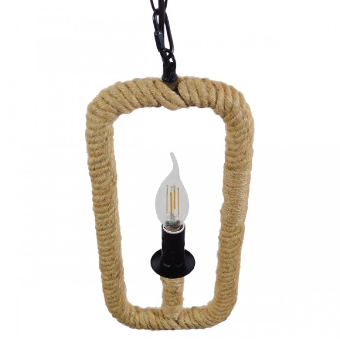 GloboStar® LINDELL 10001110 Vintage Industrial Κρεμαστό Φωτιστικό Οροφής Μονόφωτο 1 x E27 Μαύρο Μεταλλικό με Μπεζ Σχοινί Φ18 x Y33cm GloboStar® LINDELL 10001110 Vintage Industrial Κρεμαστό Φωτιστικό Οροφής Μονόφωτο 1 x E27 Μαύρο Μεταλλικό με Μπεζ Σχοινί Φ18 x Y33cm