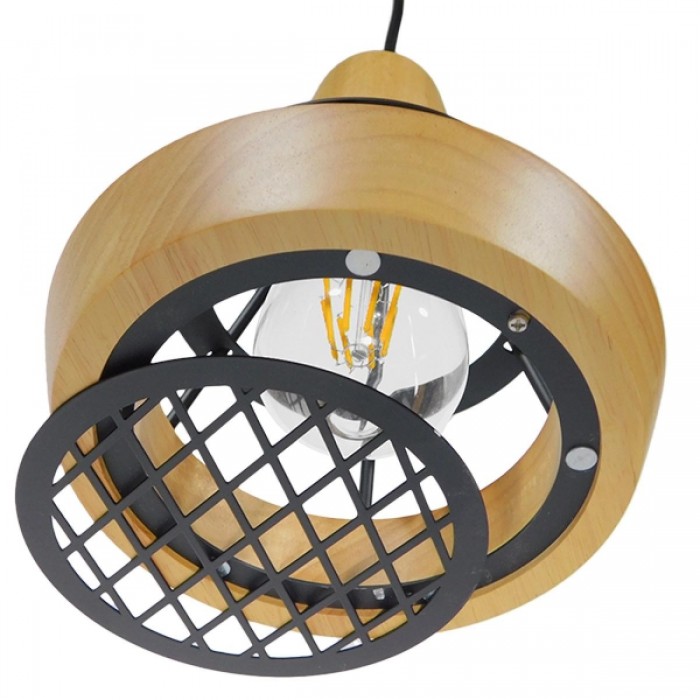 GloboStar® AKRON 10001133 Μοντέρνο Κρεμαστό Φωτιστικό Οροφής Μονόφωτο 1 x E27 Μπεζ Ξύλινο με Μεταλλικό Πλέγμα Φ19 x Y22cm GloboStar® AKRON 10001133 Μοντέρνο Κρεμαστό Φωτιστικό Οροφής Μονόφωτο 1 x E27 Μπεζ Ξύλινο με Μεταλλικό Πλέγμα Φ19 x Y22cm
