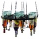 GloboStar® VINEYARD 10001139 Vintage Κρεμαστό Φωτιστικό Οροφής Πολύφωτο 4 x E27 Μαύρο Μεταλλικό με Γυάλινα Μπουκάλια Πολυέλαιος Φ60 x Y20cm GloboStar® VINEYARD 10001139 Vintage Κρεμαστό Φωτιστικό Οροφής Πολύφωτο 4 x E27 Μαύρο Μεταλλικό με Γυάλινα Μπουκάλια Πολυέλαιος Φ60 x Y20cm