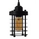 GloboStar® DARSEY 10001145 Vintage Industrial Κρεμαστό Φωτιστικό Οροφής Μονόφωτο 1 x E27 Μαύρο Μεταλλικό Πλέγμα Φ10 x Y25cm