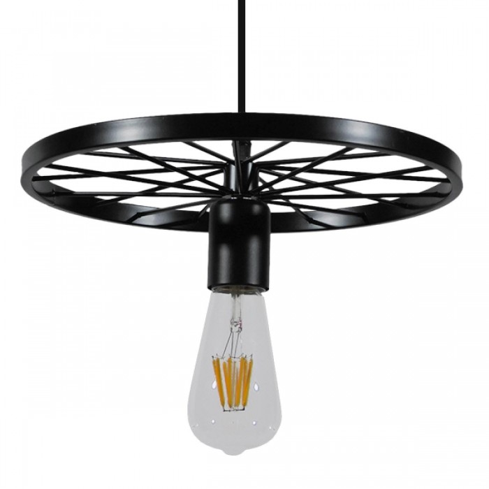 GloboStar® CASTOR 10001161 Vintage Industrial Κρεμαστό Φωτιστικό Οροφής Μονόφωτο 1 x E27 Μαύρο Μεταλλικό Πλέγμα Φ30 x Y10cm GloboStar® CASTOR 10001161 Vintage Industrial Κρεμαστό Φωτιστικό Οροφής Μονόφωτο 1 x E27 Μαύρο Μεταλλικό Πλέγμα Φ30 x Y10cm