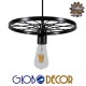 GloboStar® CASTOR 10001161 Vintage Industrial Κρεμαστό Φωτιστικό Οροφής Μονόφωτο 1 x E27 Μαύρο Μεταλλικό Πλέγμα Φ30 x Y10cm GloboStar® CASTOR 10001161 Vintage Industrial Κρεμαστό Φωτιστικό Οροφής Μονόφωτο 1 x E27 Μαύρο Μεταλλικό Πλέγμα Φ30 x Y10cm