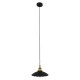 GloboStar® BONET 10001166 Vintage Industrial Κρεμαστό Φωτιστικό Οροφής Μονόφωτο 1 x E27 Μαύρο Μεταλλικό Καμπάνα Φ25 x Y15cm