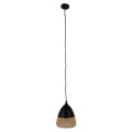 GloboStar® OLIVER 10001231 Vintage Κρεμαστό Φωτιστικό Οροφής Μονόφωτο 1 x E27 Μαύρο Μεταλλικό με Γυαλί Καμπάνα Φ20 x Y21cm