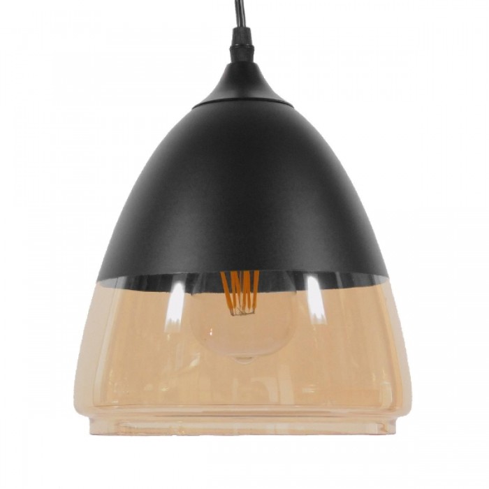 GloboStar® OLIVER 10001231 Vintage Κρεμαστό Φωτιστικό Οροφής Μονόφωτο 1 x E27 Μαύρο Μεταλλικό με Γυαλί Καμπάνα Φ20 x Y21cm GloboStar® OLIVER 10001231 Vintage Κρεμαστό Φωτιστικό Οροφής Μονόφωτο 1 x E27 Μαύρο Μεταλλικό με Γυαλί Καμπάνα Φ20 x Y21cm