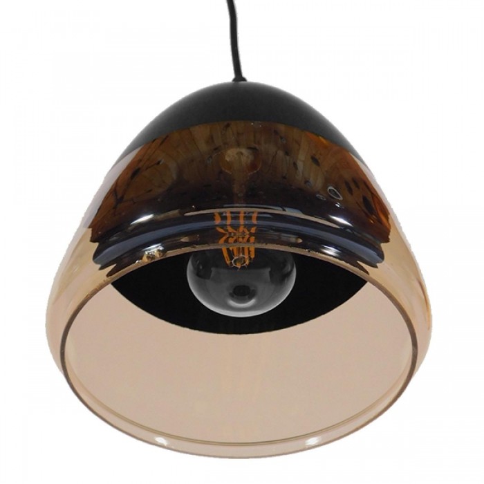 GloboStar® OLIVER 10001231 Vintage Κρεμαστό Φωτιστικό Οροφής Μονόφωτο 1 x E27 Μαύρο Μεταλλικό με Γυαλί Καμπάνα Φ20 x Y21cm GloboStar® OLIVER 10001231 Vintage Κρεμαστό Φωτιστικό Οροφής Μονόφωτο 1 x E27 Μαύρο Μεταλλικό με Γυαλί Καμπάνα Φ20 x Y21cm