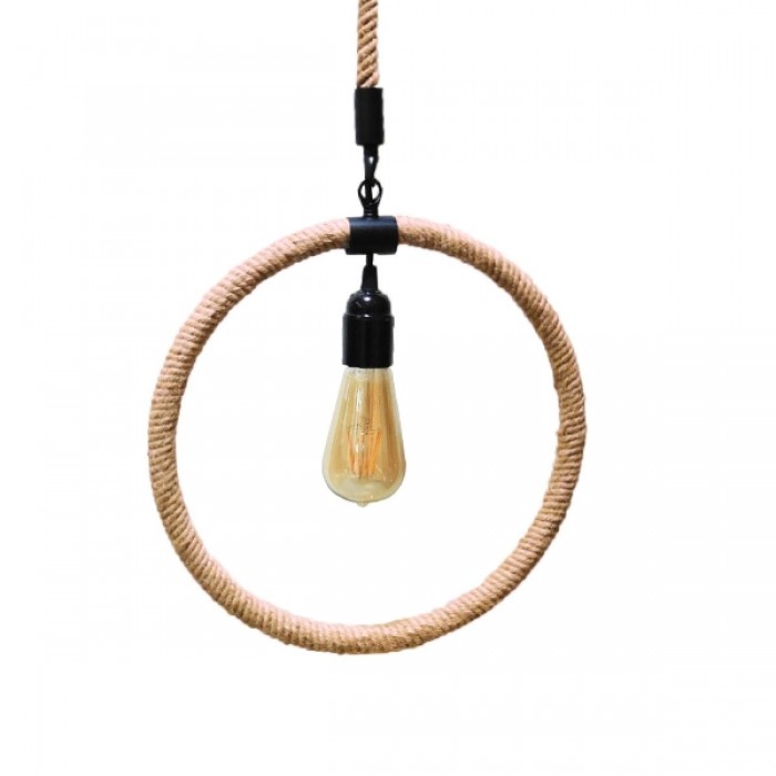 GloboStar® MALVERN 10001239 Vintage Industrial Κρεμαστό Φωτιστικό Οροφής Μονόφωτο 1 x E27 Μαύρο Μεταλλικό με Μπεζ Σχοινί Μ34 x Π22 x Υ34cm GloboStar® MALVERN 10001239 Vintage Industrial Κρεμαστό Φωτιστικό Οροφής Μονόφωτο 1 x E27 Μαύρο Μεταλλικό με Μπεζ Σχοινί Μ34 x Π22 x Υ34cm