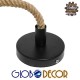 GloboStar® MALVERN 10001239 Vintage Industrial Κρεμαστό Φωτιστικό Οροφής Μονόφωτο 1 x E27 Μαύρο Μεταλλικό με Μπεζ Σχοινί Μ34 x Π22 x Υ34cm GloboStar® MALVERN 10001239 Vintage Industrial Κρεμαστό Φωτιστικό Οροφής Μονόφωτο 1 x E27 Μαύρο Μεταλλικό με Μπεζ Σχοινί Μ34 x Π22 x Υ34cm