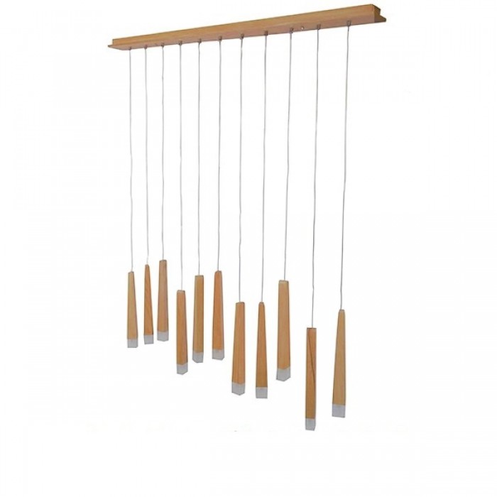 GloboStar® CALISTA 10001254 Μοντέρνο Κρεμαστό Φωτιστικό Οροφής Πολύφωτο 11 x LED με Ενσωματωμένο Φωτισμό LED 3000k Μπεζ Ξύλινο Μ120 x Π8 x Υ33cm GloboStar® CALISTA 10001254 Μοντέρνο Κρεμαστό Φωτιστικό Οροφής Πολύφωτο 11 x LED με Ενσωματωμένο Φωτισμό LED 3000k Μπεζ Ξύλινο Μ120 x Π8 x Υ33cm