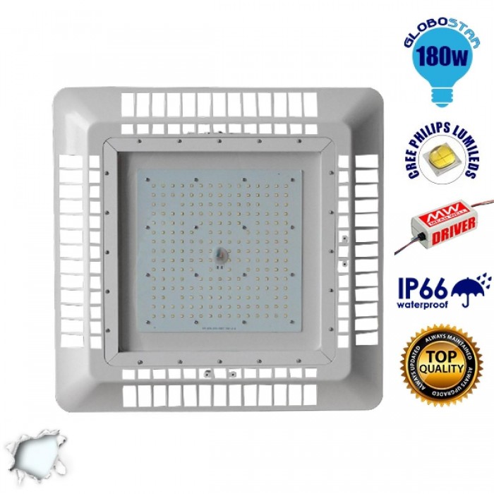 GloboStar® 115091 Φωτιστικό Οροφής για Βενζινάδικα Gas Station 180W AC 230V 25200lm 60° Αδιάβροχο IP65 Ψυχρό Λευκό 5000K GloboStar® 115091 Φωτιστικό Οροφής για Βενζινάδικα Gas Station 180W AC 230V 25200lm 60° Αδιάβροχο IP65 Ψυχρό Λευκό 5000K