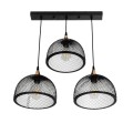 GLOBOSTAR® GLIND 201-0082 Vintage Κρεμαστό Φωτιστικό Οροφής με Ντουί 3 x E27 AC 220-240V IP20 - Μαύρο - Μ60 x Π25 x Υ50cm