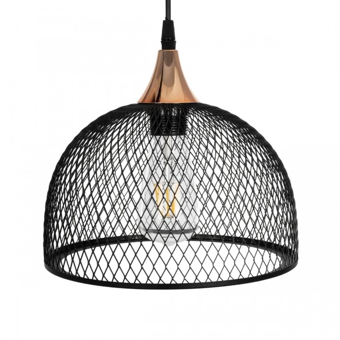 GLOBOSTAR® GLIND 201-0082 Vintage Κρεμαστό Φωτιστικό Οροφής με Ντουί 3 x E27 AC 220-240V IP20 - Μαύρο - Μ60 x Π25 x Υ50cm