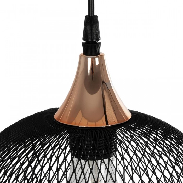 GLOBOSTAR® GLIND 201-0082 Vintage Κρεμαστό Φωτιστικό Οροφής με Ντουί 3 x E27 AC 220-240V IP20 - Μαύρο - Μ60 x Π25 x Υ50cm